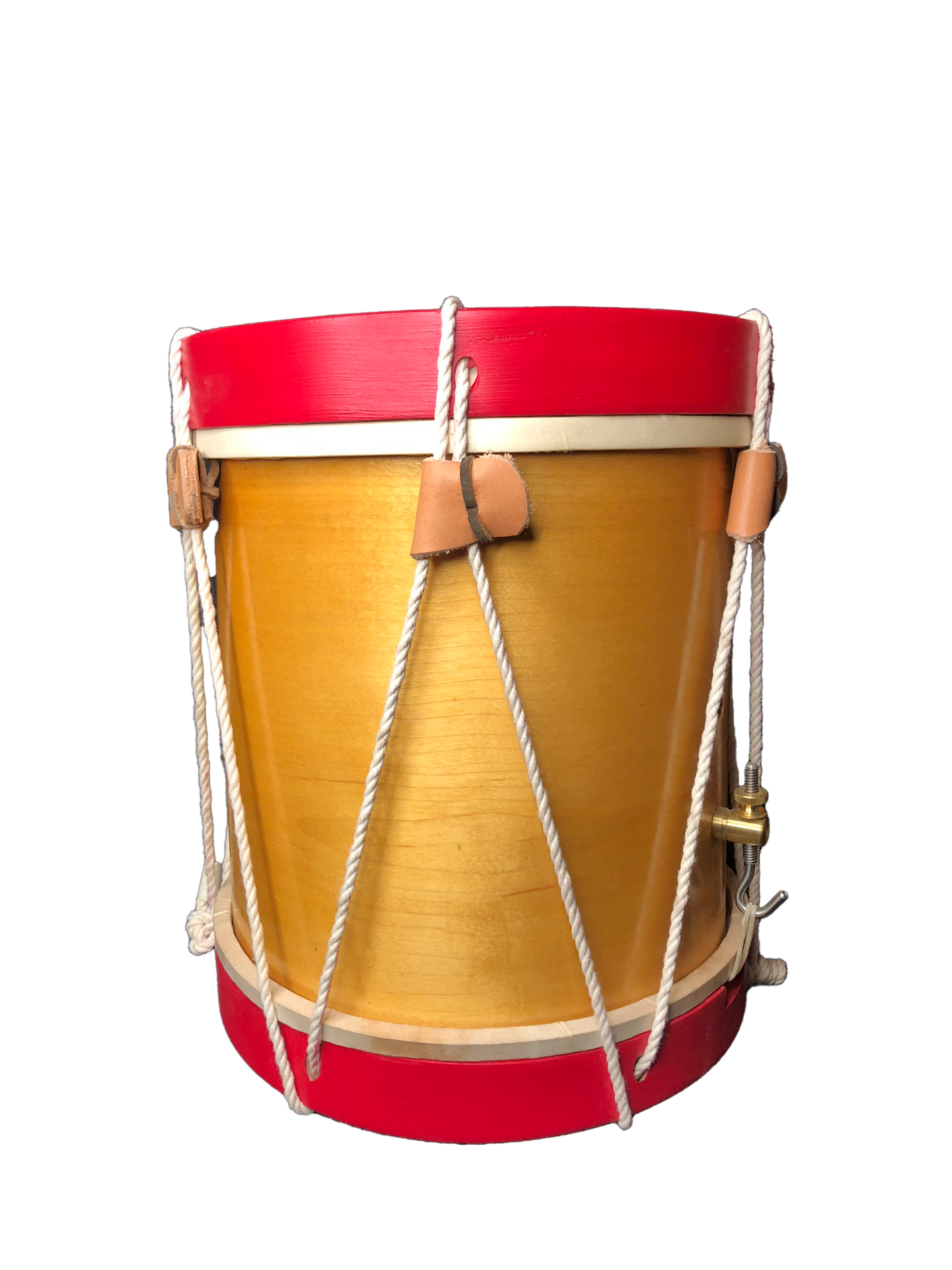 Child Size Rope Tension Snare Drum – 10" x 10" Maple Shell, Natural Skin Heads, with J hook strainer