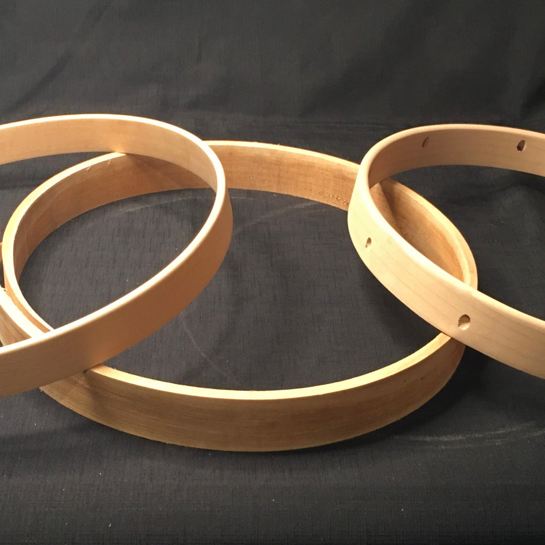 Solid Maple Snare Drum Counterhoops, single ply, steam bent