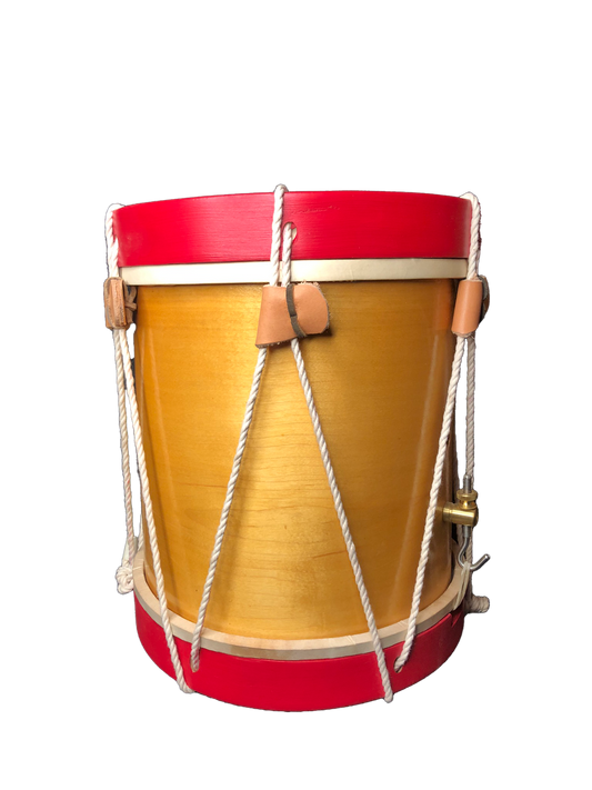 Child Size Rope Tension Snare Drum – 10" x 10" Maple Shell, Natural Skin Heads, with J hook strainer