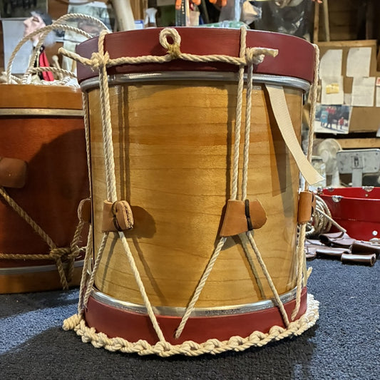 Child Size Rope Tension Snare Drum – 10" x 10" Maple Shell, Synthetic Heads, with press-fit gut snares