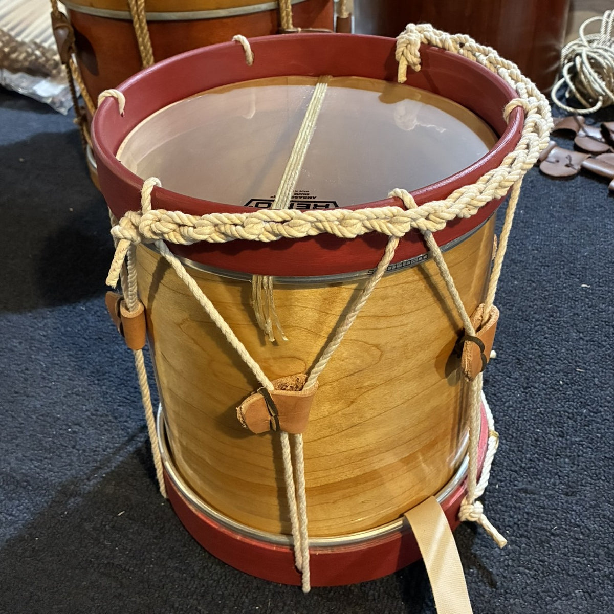 Child Size Rope Tension Snare Drum – 10" x 10" Maple Shell, Synthetic Heads, with press-fit gut snares