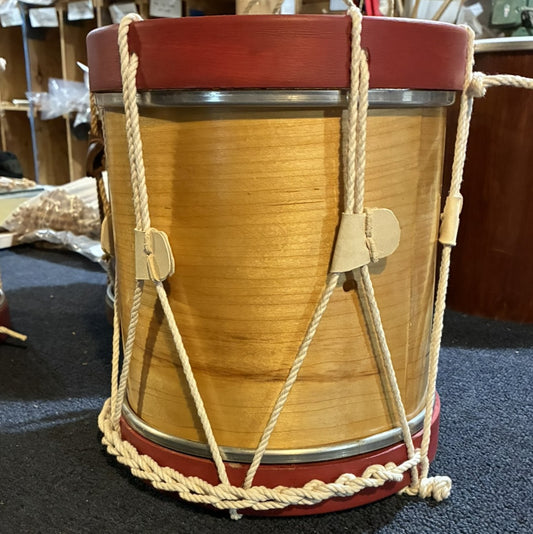 Child Size Rope Tension Snare Drum – 10" x 10" maple shell, synthetic heads, press-fit gut snares