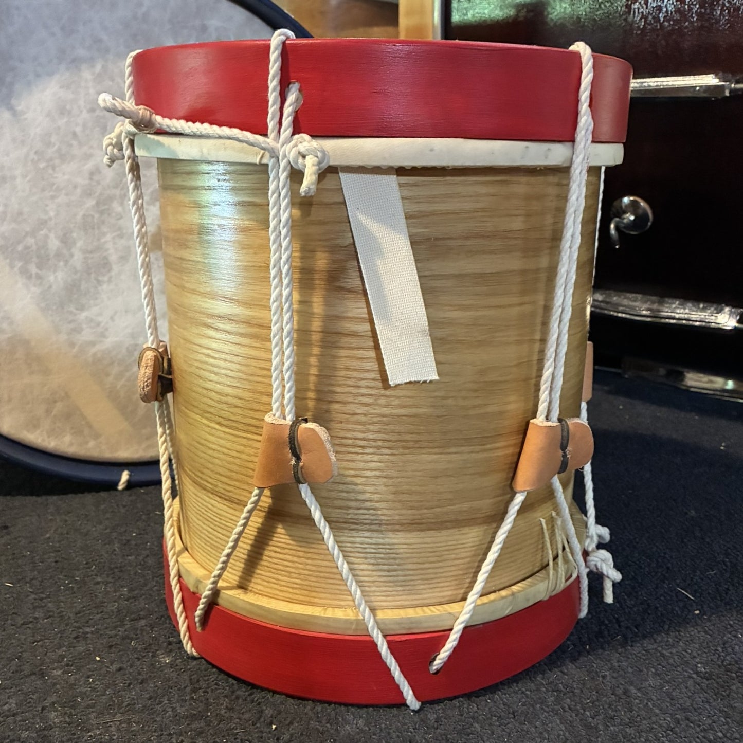 Child Size Rope Tension Snare Drum – 10" x 10" Ash Shell, Natural Skin Heads, Captured Gut