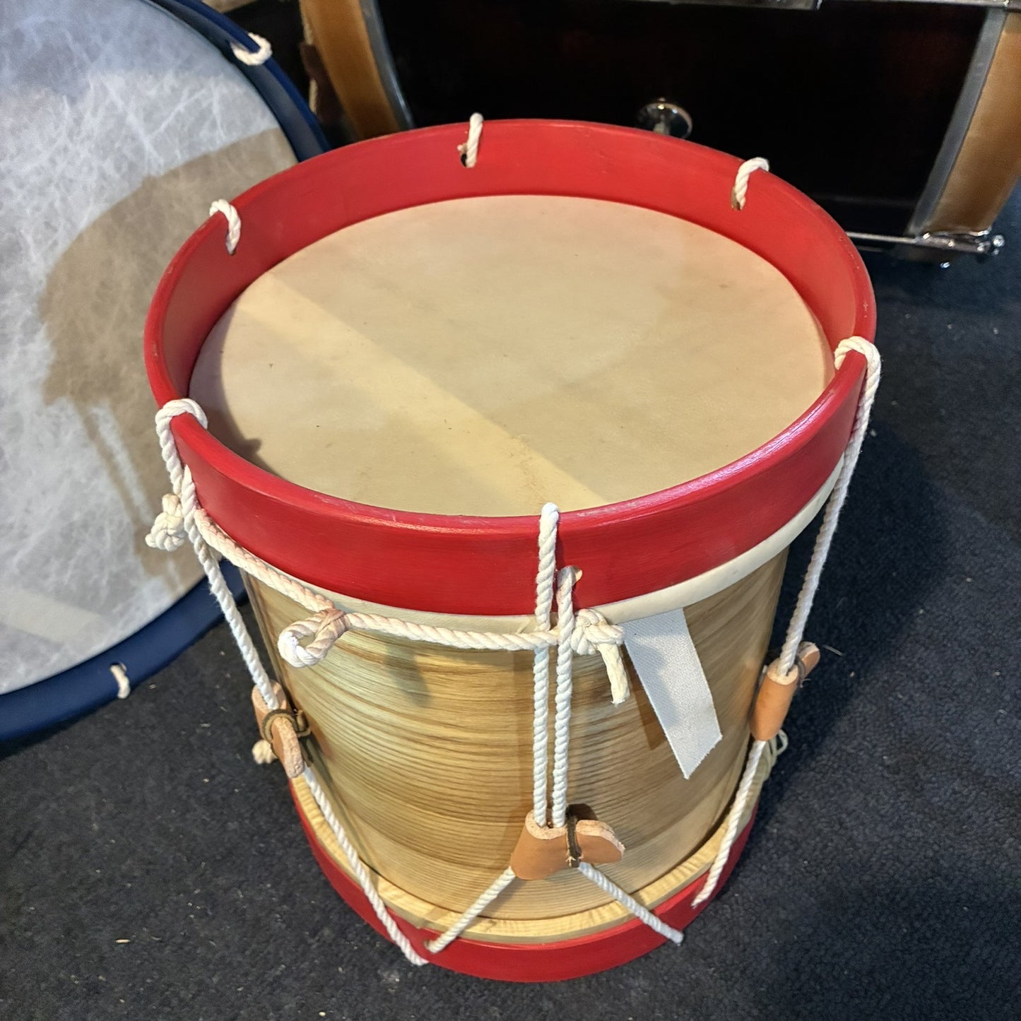 Child Size Rope Tension Snare Drum – 10" x 10" Ash Shell, Natural Skin Heads, Captured Gut