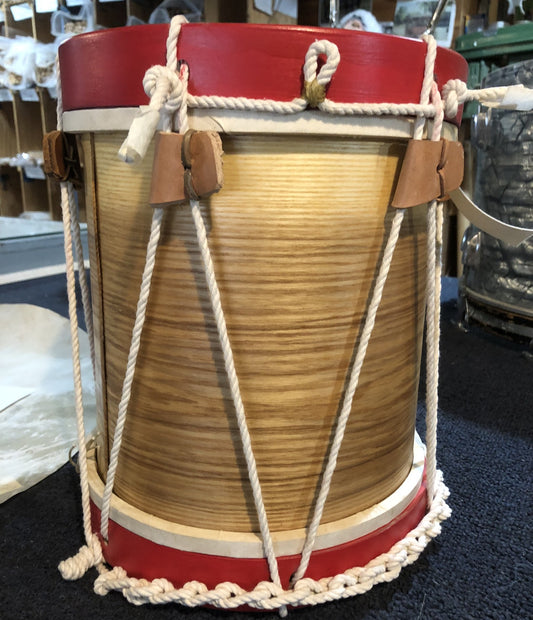 Child Size Rope Tension Snare Drum – 10" x 10" Ash Shell, Natural Skin Heads, Captured Gut