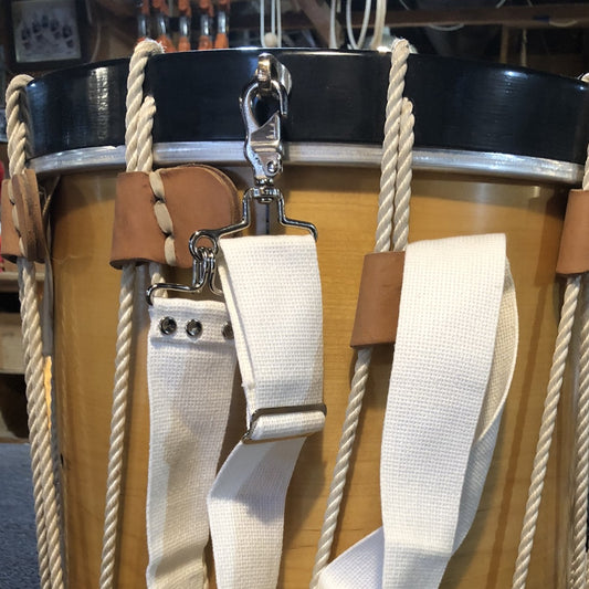 Snare Drum Sling, White Cotton Web Adjustable