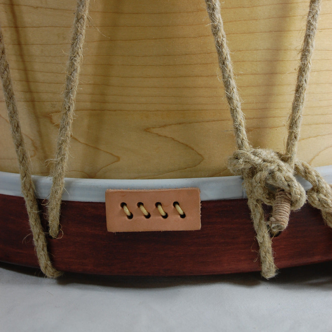 Leather anchor for Cooperman 19th century style hoop-mounted  strainer, anchor side